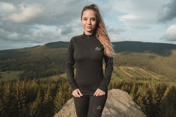 Merino termoprádlo tričko | Merow zips L